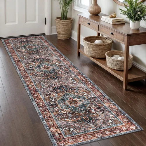 Miniatura 37 de KOZYFLY Alfombra Pequeña de Área 2x3 Pies Alfombras para Entrada Lavable Boho Alfombra de Entrada Antideslizante Tapete de Puerta Interior Entrada