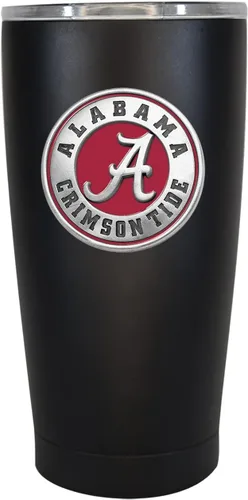 Heritage Pewter Alabama - Vaso de 15 onzas – Negro | Vaso aislado duradero para bebidas frías y calientes | Taza térmica de viaje para café |