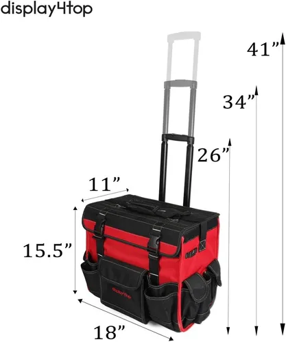 Miniatura 2 de Display4top Bolsa de herramientas con ruedas de 18" con asa