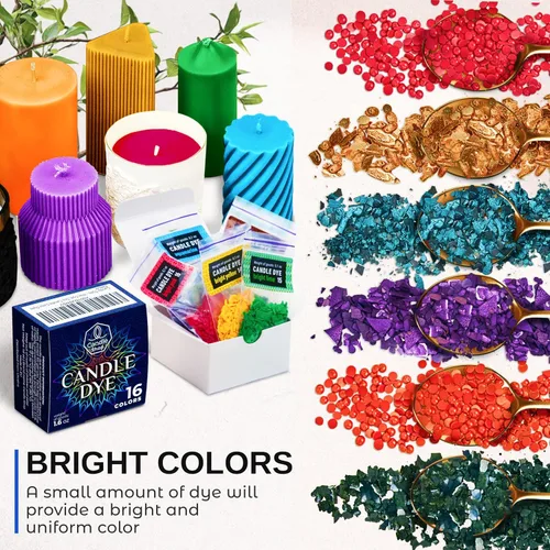 Miniatura 3 de Tinte para cera de vela de soja para hacer velas - 16 chips populares de coloración de tinte para velas - Coloración de cera de vela premium - Chips
