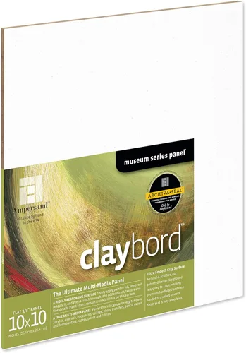 Miniatura 88 de Ampersand Art Supply Panel de pintura de madera: Serie Museo Claybord, 10 "x 10", 2" Perfil con acunado Perfil con cuna de 2