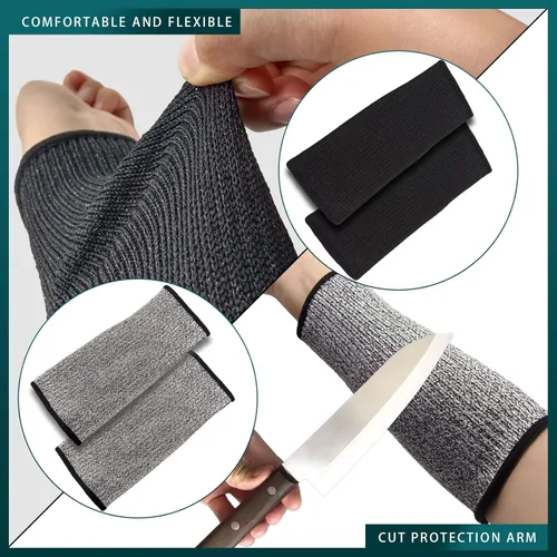 Miniatura 2 de BLMHTWO 2 pares de mangas para antebrazo, mangas resistentes a cortes para hombres y mujeres, protectores de brazo para piel fina, resistentes a