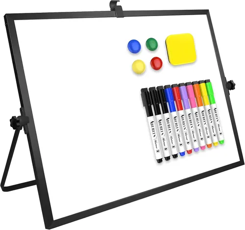 Calendario mensual pequeño pizarra blanca de borrado en seco para pared, pizarra magnética de borrado en seco de 16 x 12 pulgadas, pizarra blanca