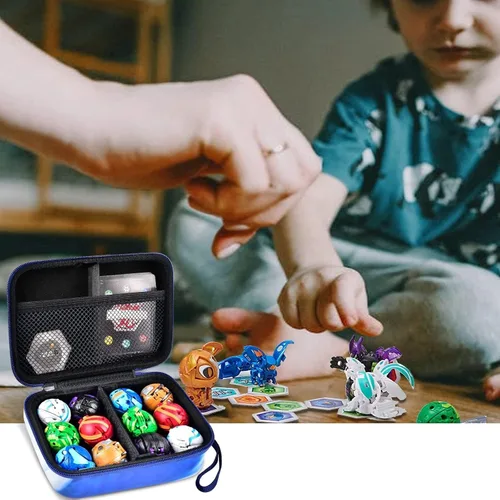 Miniatura 7 de Funda compatible con Bakugan para Baku Gear Pack, organizador de juguetes, almacenamiento para tarjetas Bakucores y figuras de acción ultra Azul