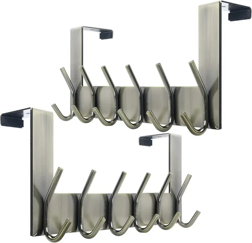 Miniatura 15 de WEBI Ganchos para Puerta Colgadores de Puerta: Toallero Sobre la Puerta con 6 Ganchos para Colgar, Colgador de Toallas Perchero de Puerta Colgador