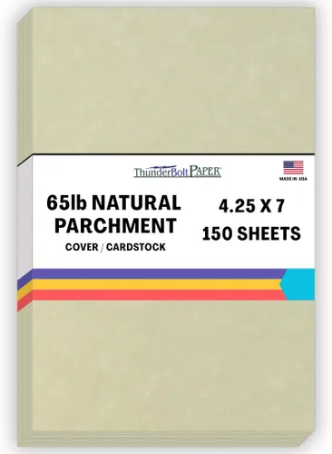 Miniatura 12 de 25 hojas de papel de cubierta de pergamino natural de 65 libras de 8.5 x 11 pulgadas, hojas de colores con peso de cartulina de 8.5 x 11 pulgadas