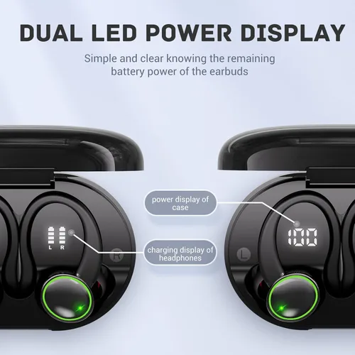 Miniatura 4 de Para Xiaomi Redmi Note 9 Pro Max Bluetooth 5.3 Auriculares estéreo 3D con gancho para la oreja, control táctil 40H sobre la oreja, auriculares