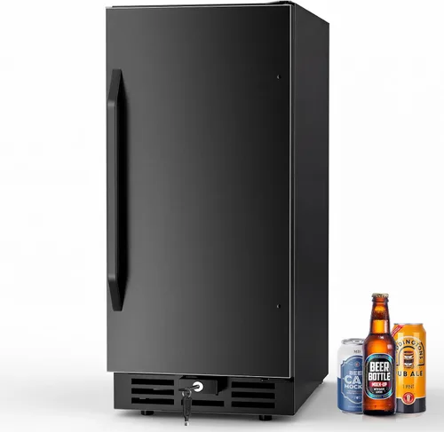 Miniatura 8 de Refrigerador de bebidas para 128 latas, 3.2 pies cúbicos con puerta de vidrio para bebidas, cerveza, soda, vino, pequeño refrigerador de cerveza