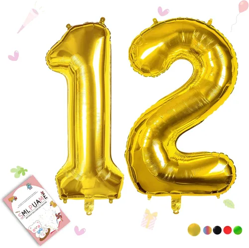 Miniatura 100 de Globos de números de 40 pulgadas del 0 al 9 dorados grandes del número 0, globos digitales para suministros de decoración de celebración de fiesta