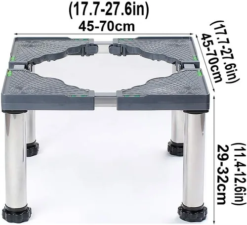 Miniatura 2 de Soporte para refrigerador de 4 patas, soporte de base ajustable para lavadora, soporte extensible para nevera, 11.4-12.6 in, bandeja base
