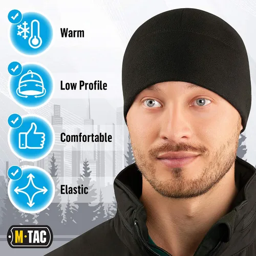 Miniatura 3 de M-Tac Gorra de reloj de forro polar - Gorro táctico militar del ejército gorro de invierno