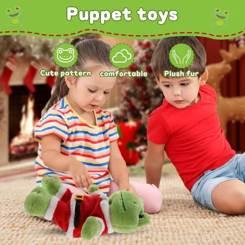 Miniatura 4 de Furvana Rana Verde de Peluche, Muñeco de Peluche de Rana Suave de 9 Pulgadas, Muñeca de Peluche Kawaii, Lindo Juguetito de Peluche con Ropa, Regalo