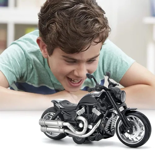 Miniatura 7 de Motocicleta de juguete, juguete de motocicleta con sonidos y luces, modelo de motocicleta de aleación 1:12 para niños, juguete de motocicleta