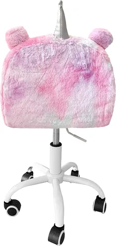 Miniatura 3 de Heritage Kids Silla de escritorio con ruedas de piel sintética para niños, arcoíris fresco 13 pulgadas de profundidad x 16 pulgadas de ancho x 29.3