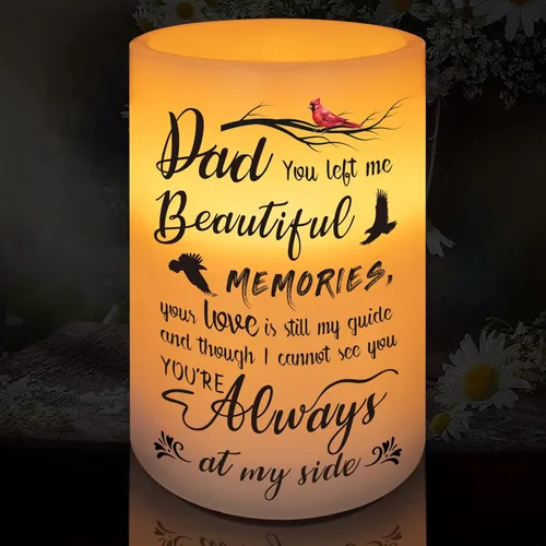 Miniatura 8 de Vela sin llama con luz LED de cera real con temporizador, regalo de condolencias por pérdida de un ser querido, regalos conmemorativos por pérdida