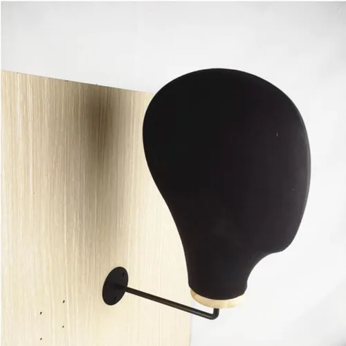 Miniatura 3 de Fenteer Soporte para peluca con cabeza de maniquí para sombrero de vaquero montado en la pared, color negro