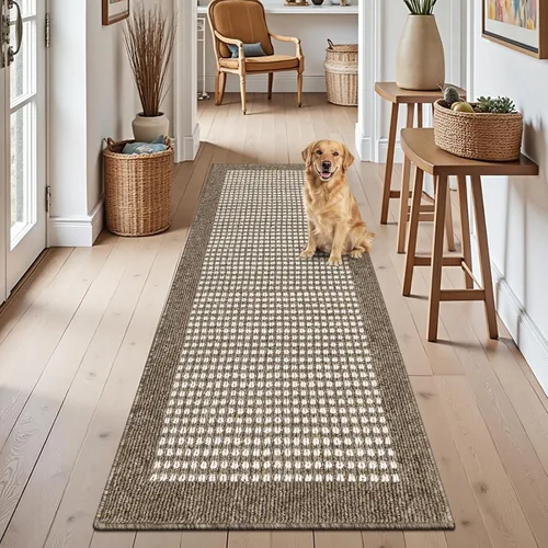 Miniatura 25 de Ileading Alfombra de pasillo de lavandería de 2 x 6 pies, antideslizante, con parte trasera de goma, lavable a máquina, alfombra gris