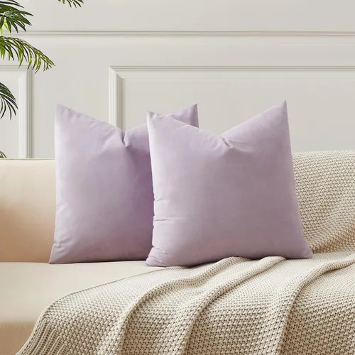 Miniatura 24 de Juspurbet - Juego de 2 fundas decorativas de terciopelo para cojines, fundas suaves para sofá, cama o sillón con cremallera oculta, para sala