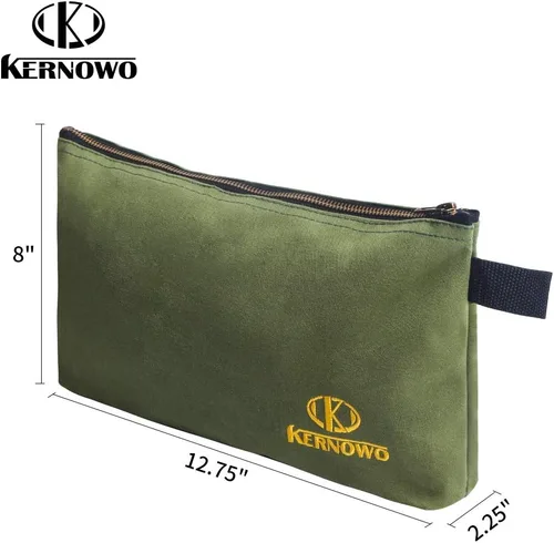 Miniatura 2 de KERNOWO Paquete de 4 bolsas de herramientas de lona con cremallera mejoradas, bolsa de herramientas resistente de 20 onzas, organizador