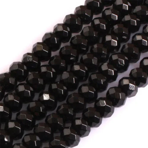 Miniatura 24 de Granos de piedra preciosa semipreciosa natural del grado AAA para la fabricación de la joyería 15 '' (Rondelle espinela negra/2X4MM)