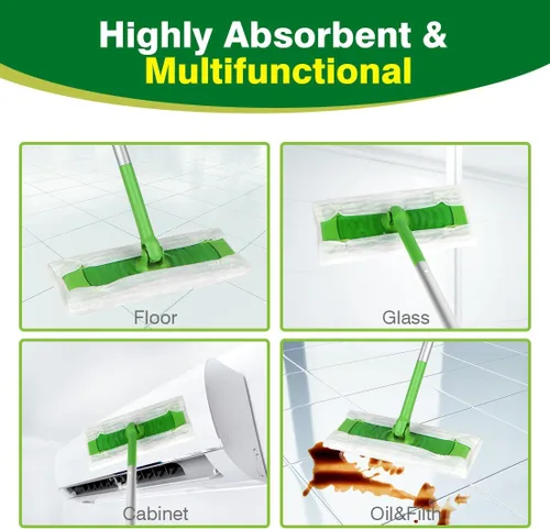Miniatura 4 de HOMEXCEL Almohadillas de tela para barrido en seco compatibles con Swiffer Sweeper, recambios desechables para trapeador para limpieza y fregado