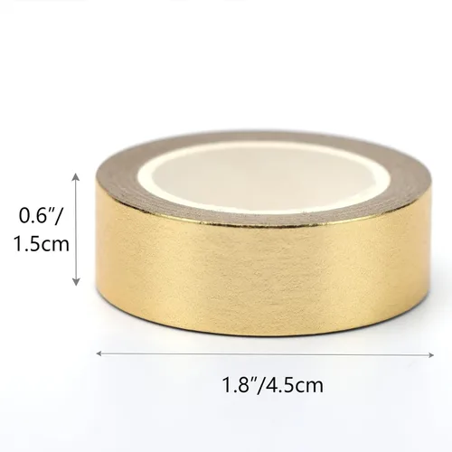 Miniatura 3 de NatSumeBasics 3 cintas adhesivas Washi doradas metálicas de 32 pies x 0.6 pulgadas de papel de aluminio para manualidades, calcomanías adhesivas 3