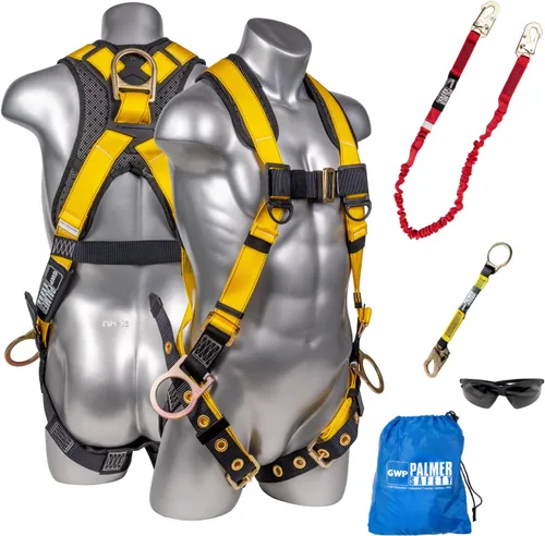 Miniatura 23 de Palmer Safety Kit de arnés de seguridad para protección contra caídas I Arnés de construcción + varios cordones + extensor de anillo en D