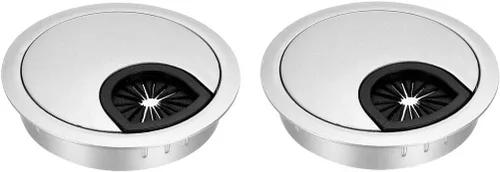 Miniatura 8 de uxcell Cubierta de agujero para cable, 2 pulgadas/1.969 in, aleación de zinc, para cable de escritorio, ojales para oficina, PC, organizador