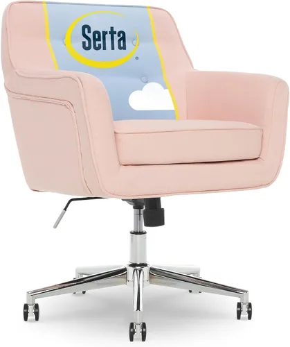 Miniatura 16 de Serta Ashleigh - Silla de oficina moderna, diseño acolchado de diamante, cojín de asiento de bobina de bolsillo, elegante sillón decorativo de Cuero