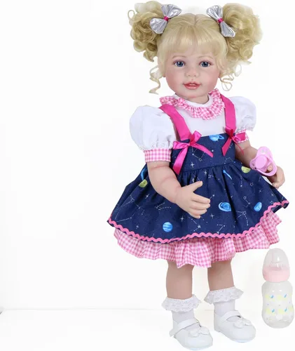 Miniatura 13 de Koala Cuddles - Muñeca realista Reborn de 22 pulgadas con pelo enraizado, cara pintada a mano en 3D y cuerpo de vinilo suave completo, atuendo rosa