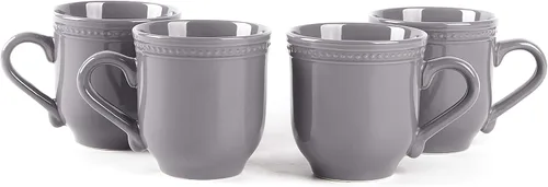 Miniatura 7 de Vajilla de cerámica Pearl Dots (juego de 16 piezas, gris)