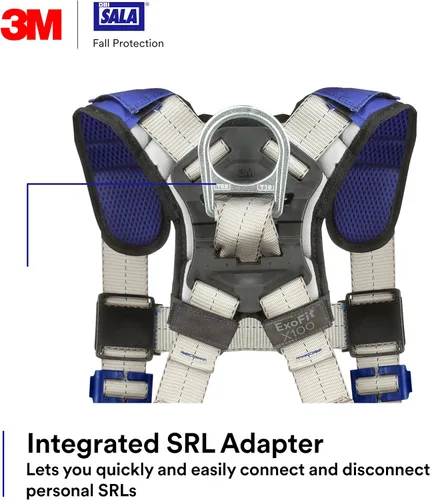 Miniatura 4 de 3M DBI-SALA ExoFit X100 Arnés de Seguridad de Chaleco Cómodo Protección contra Caídas, OSHA, ANSI, Uso General, 1 Conexión de Anillo en D, Hebillas
