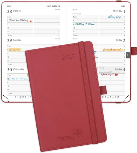 Miniatura 55 de POPRUN Agenda de bolsillo 2026-2027, tamaño del bolso, 4 x 6.25 pulgadas, calendario de bolsillo (julio de 2026 a junio de 2027) para bolso