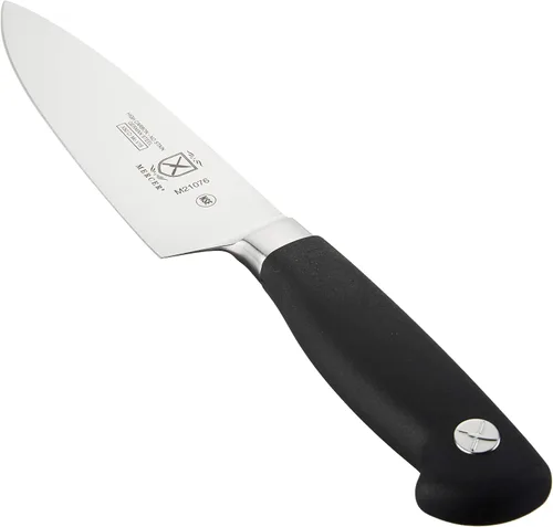 Mercer Culinary M21076 Genesis Cuchillo de chef de 6 pulgadas con respaldo corto, negro