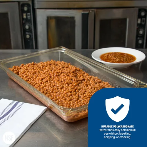 Miniatura 5 de Carlisle FoodService Products 10400B13 bandeja para alimentos de tamaño completo de alto calor, 7.6 cuartos de galón de capacidad, 20.0 in x 12.8 in