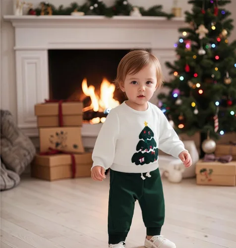 Miniatura 155 de Conjunto de camisa larga y divertida para bebé niño y niña, ropa de primera Navidad, 6, 12, 18, 24 meses, 2T