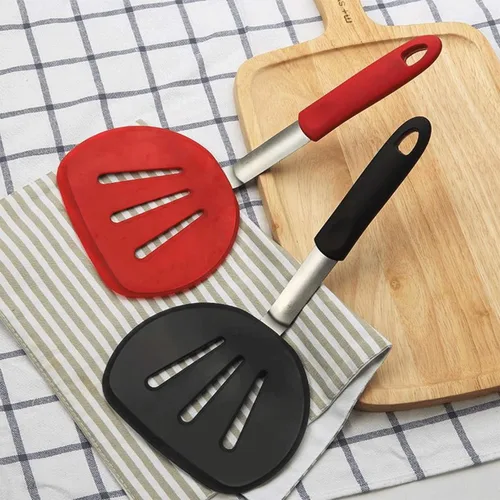 Miniatura 7 de Volteador de silicona, aleta perfecta para panqueques y volteador de huevos, espátula de goma resistente al calor ancha para alimentos grandes