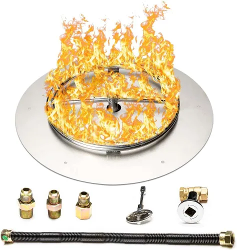Miniatura 44 de Kit de quemador de acero inoxidable y anillo Pro con encendido por chispa para fogatas de gas natural, sartén de 36 pulgadas, anillo de quemador