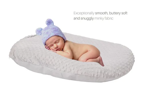 Miniatura 4 de Mila Millie Funda extraíble resistente al agua para tumbona de recién nacido, funda sensorial Minky para asiento de piso de bebé, tela suave y Niebla