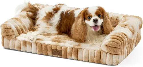 Miniatura 11 de COZY KISS Cama para perros pequeños de piel de conejo sintética, sofá ortopédico de espuma de 30 x 20 pulgadas con lados, funda extraíble lavable