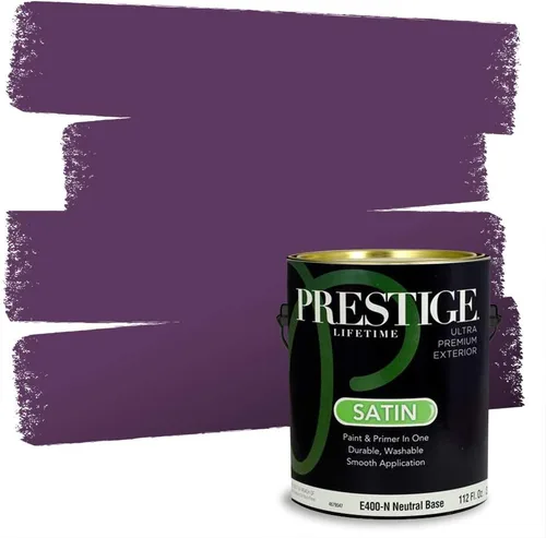 Miniatura 77 de PRESTIGE Pinturas de pintura interior e imprimación en uno, 1 galón, plano, combinación comparable de Sherwin Williams* Kimono Violet*