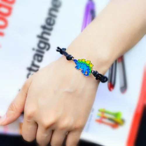 Miniatura 3 de Lindo estegosaurio dinosaurio encanto cambio de color pulsera de humor para niños niñas Dino joyería, Alloy de zinc