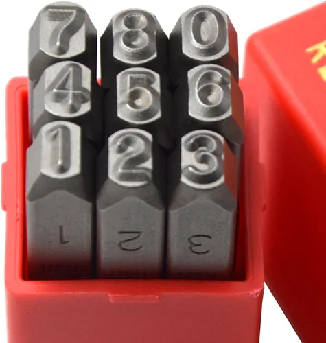 Miniatura 42 de Juego de 27 sellos de acero resistente con letras mayúsculas de 3/64" 1mm, kit de punzones de alfabeto para estampado a mano de caracteres, código