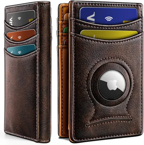 Miniatura 14 de BULLIANT Billetera Airtag para hombre, delgada con clip para dinero, cierre magnético, 12 tarjetas en el bolsillo frontal, bloqueo RFID
