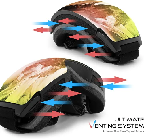 Miniatura 3 de STOMP Gafas de esquí PRO – sin marco, lente intercambiable, 100% protección UV400, gafas de nieve para hombres y mujeres OTG