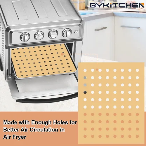 Miniatura 5 de BYKITCHEN Forro para horno para freidora de aire, 9 x 11 pulgadas, papel pergamino rectangular sin blanquear, compatible con Cuisinart, Breville