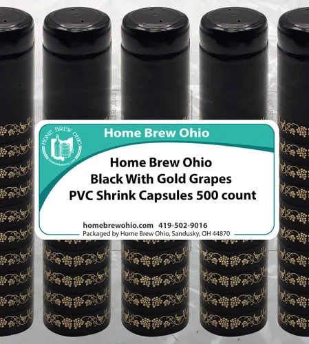 Miniatura 2 de Negro con uvas doradas PVC Shrink Capsules-500 Count