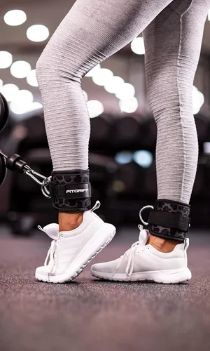 Miniatura 2 de Fitgriff® Correas de tobillo V1 para máquina de cable (2 piezas) - Equipo de entrenamiento para gimnasio - Accesorio de polea para piernas, correas