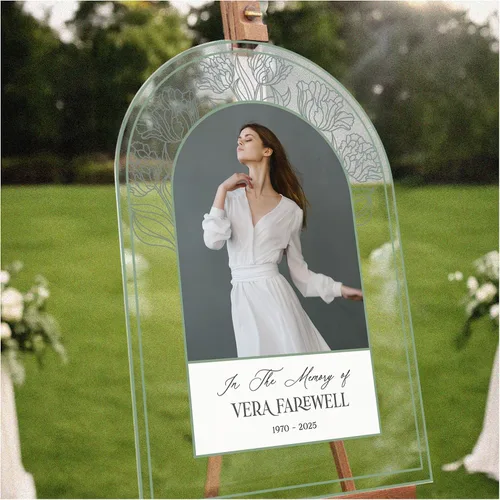 Miniatura 13 de Hecho a medida en la memoria amorosa fúnebre signo con foto (papel)