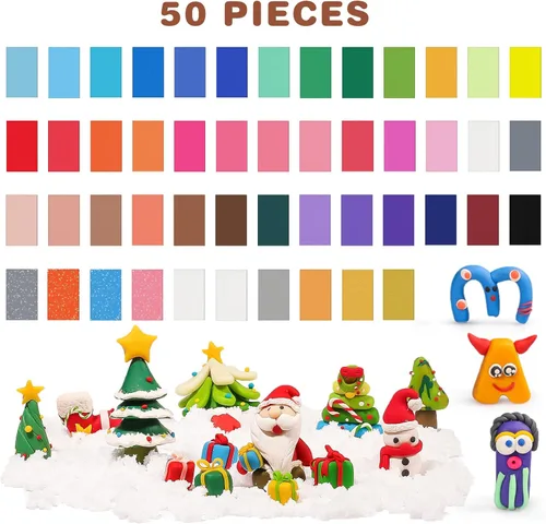 Miniatura 2 de CiaraQ Kit de arcilla polimérica, mini juego de arcilla para modelar para niños/principiantes/artistas, 48